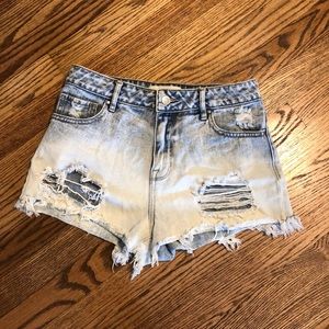 PacSun high rise ombré distressed shorts